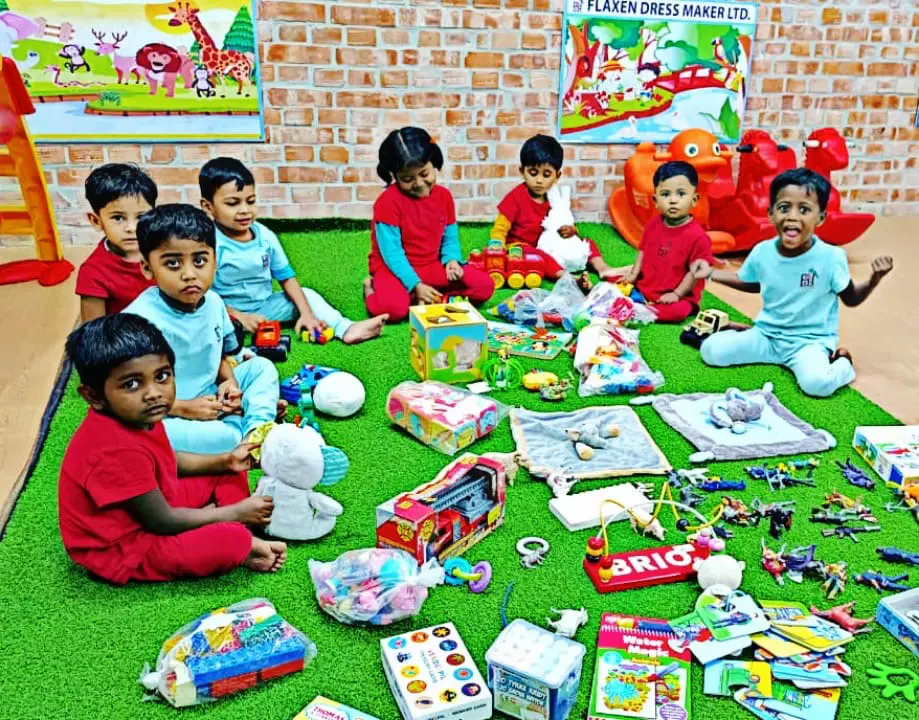 Donated toys at supplier childcare room