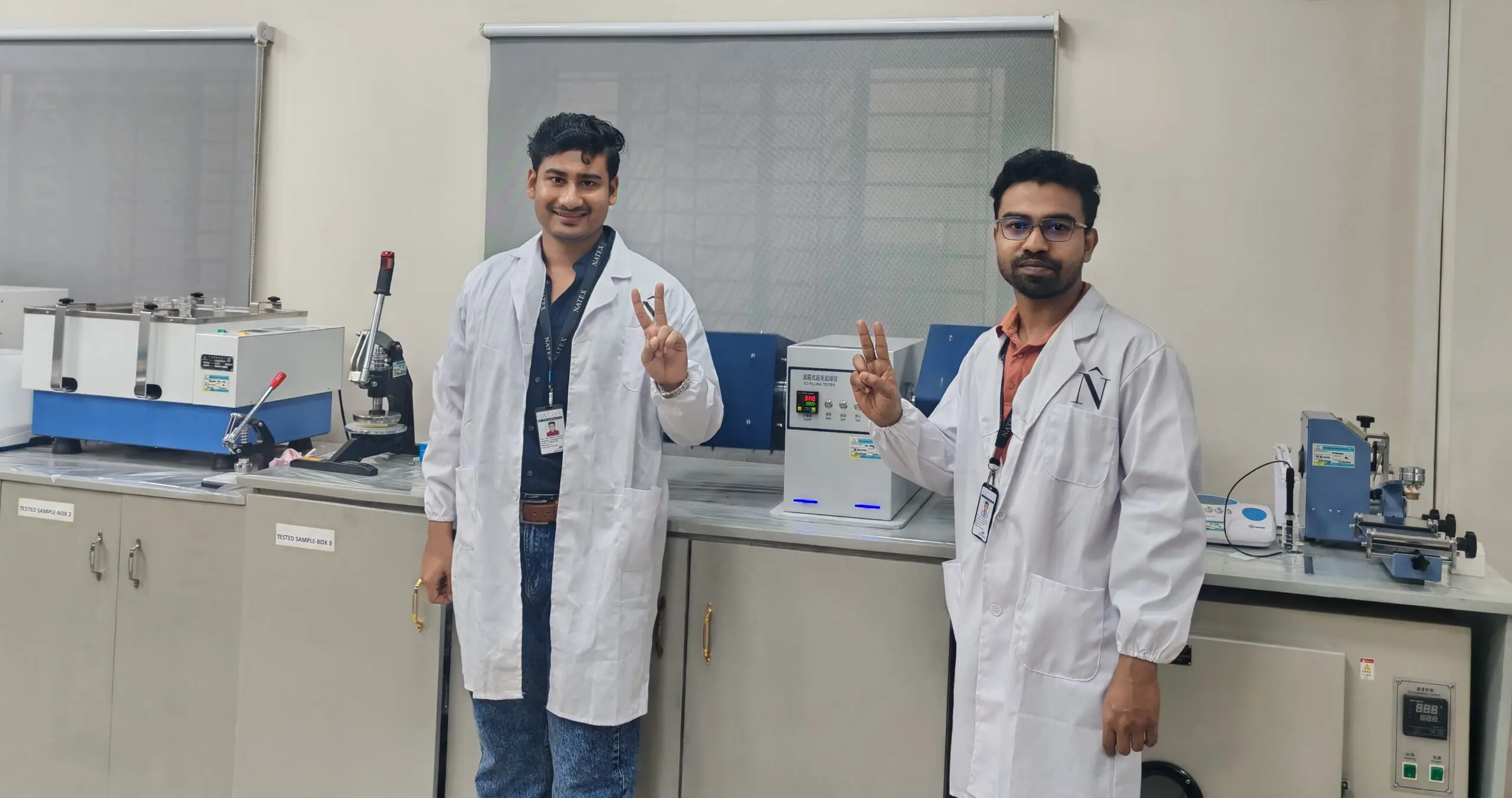Natex lab technicians in Bangladesh