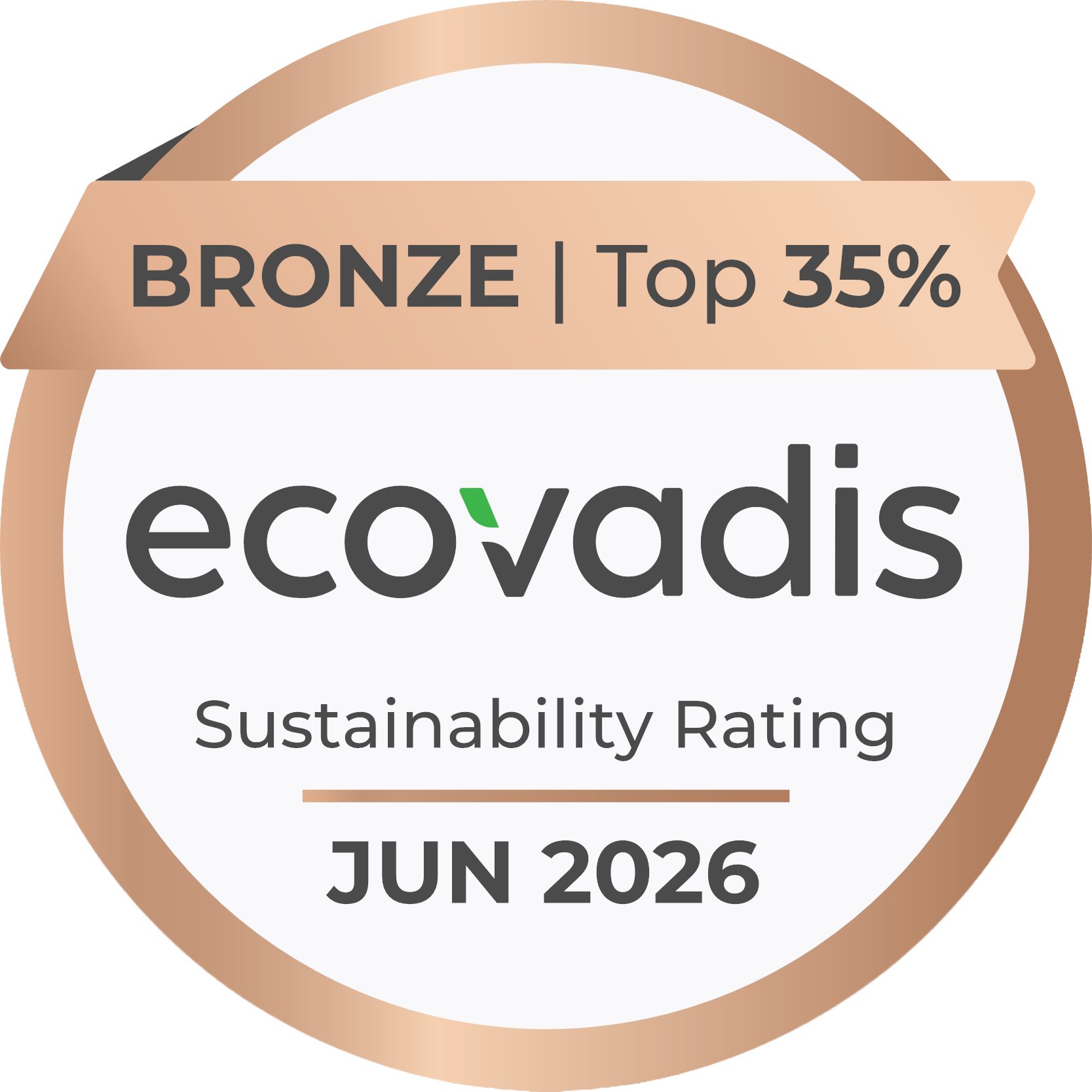 EcoVadis Bronze Medal, Top 35%